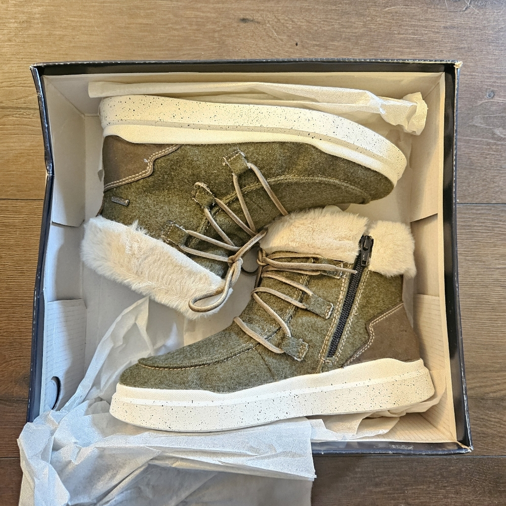ROMIKA Women's Helsinki 01 Fleece Kombi Waterproof Boots Booties Olive New 37 - Picture 3 of 11
